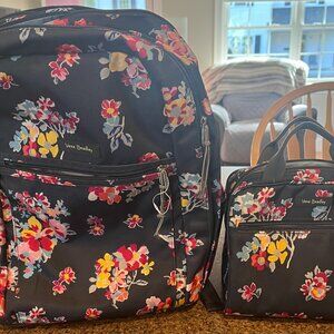Vera Bradley Pretty Posies Set – Campus Backpack & Lunch Bunch